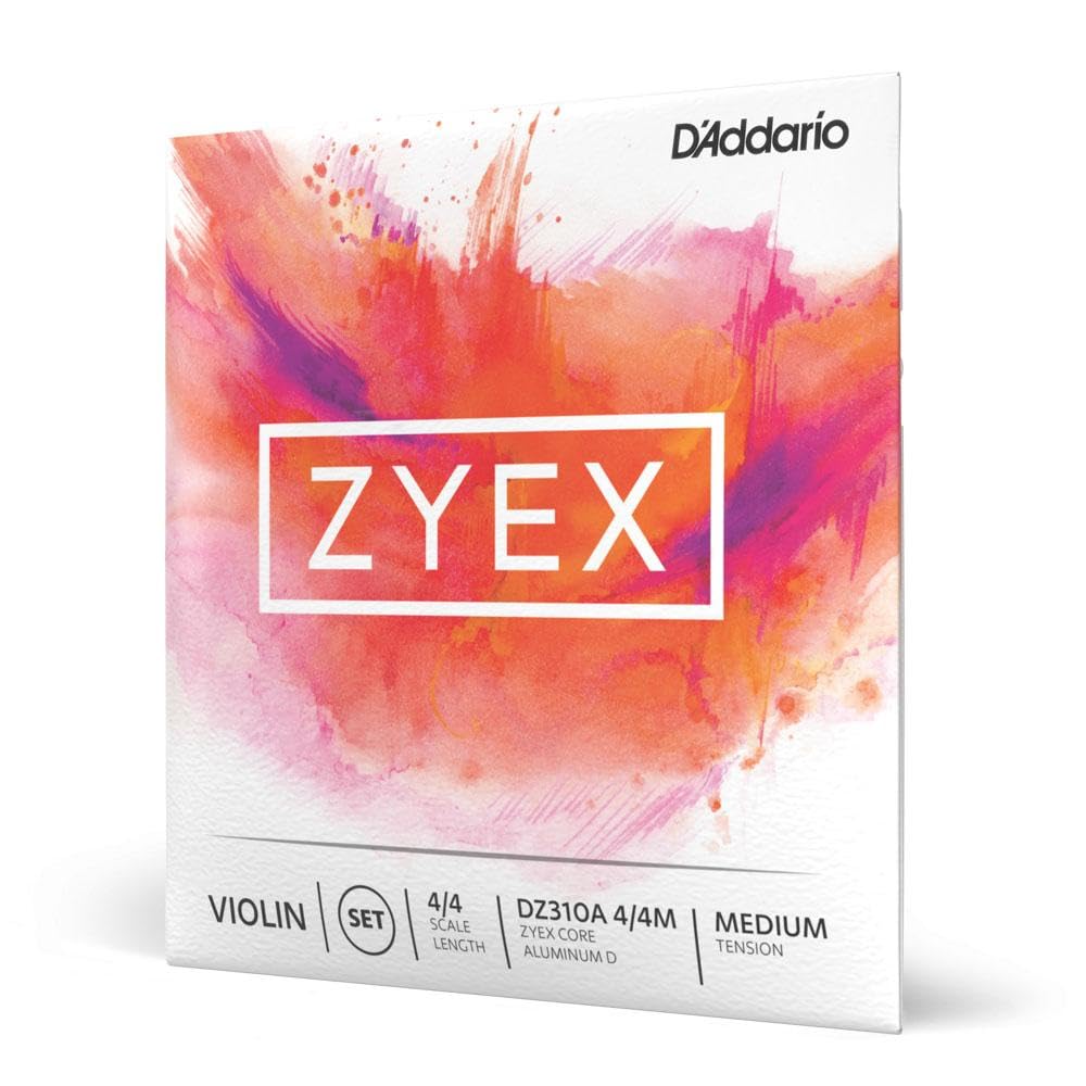 D'Addario DZ310A-4/4M Zyex Violinen Saitensatz synthetische Faser 4/4 Medium Medium Tension Aluminum
