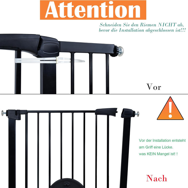 Aufun Treppenschutzgitter Türschutzgitter Kinder ohne Bohren, für 85-95 cm breit, Türgitter mit Druc
