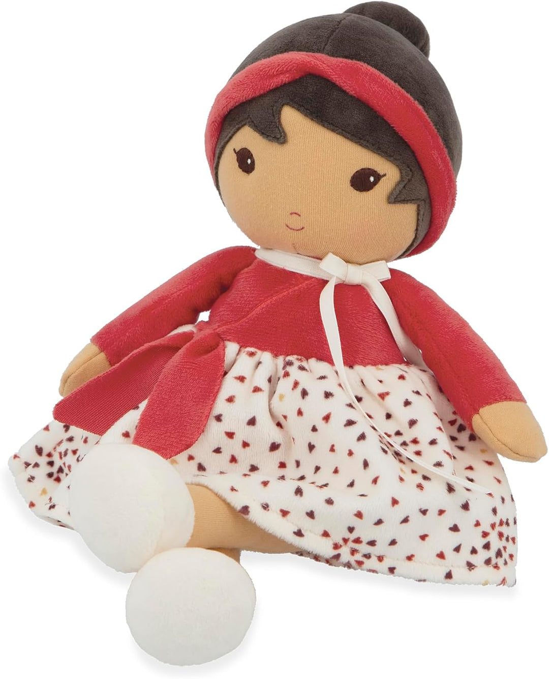 KALOO – Tendresse – Meine 1. Stoffpuppe Emilie – 32 cm grosse Stoffpuppe – Rock aus Microsamt und ro
