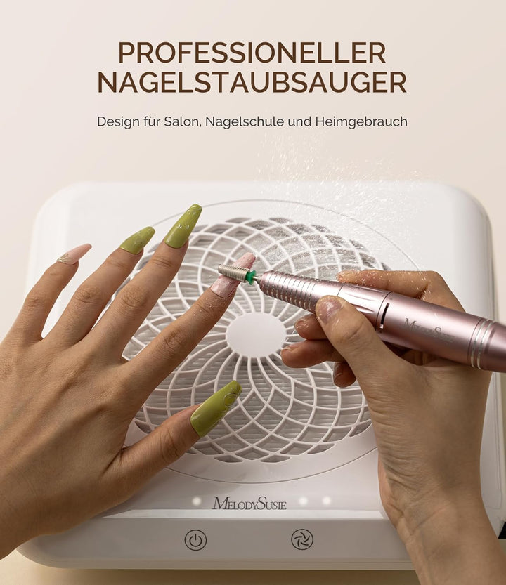 MelodySusie Professioneller Nagelstaubsauger 4500 U/MIN Starker Vakuum Ventilator Staubabsaugung für