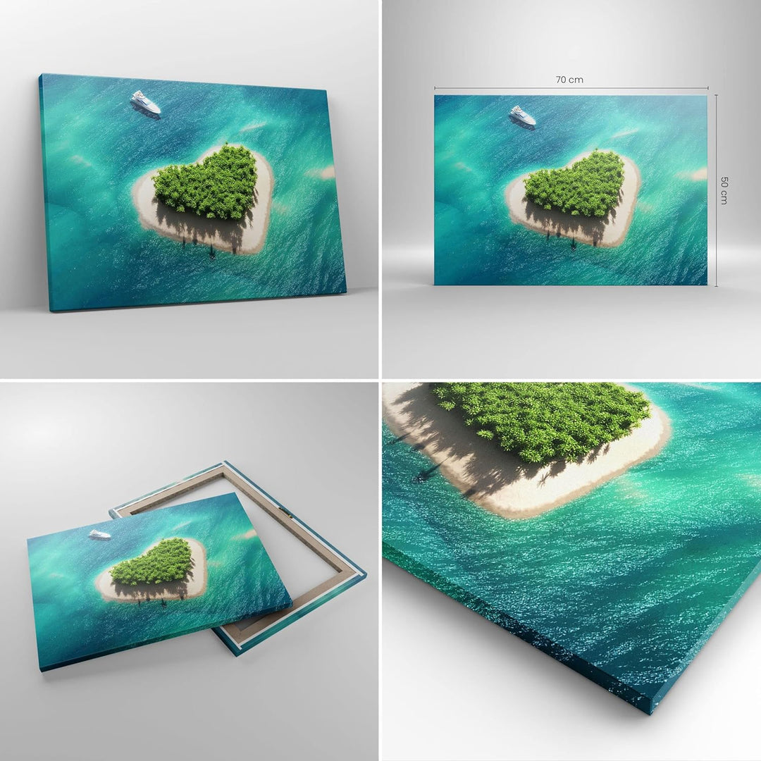 Bilder auf Leinwand Sail Insel Meer Aussicht Natur Leinwandbild 70x50cm Wandbilder Dekoration Wohnzi