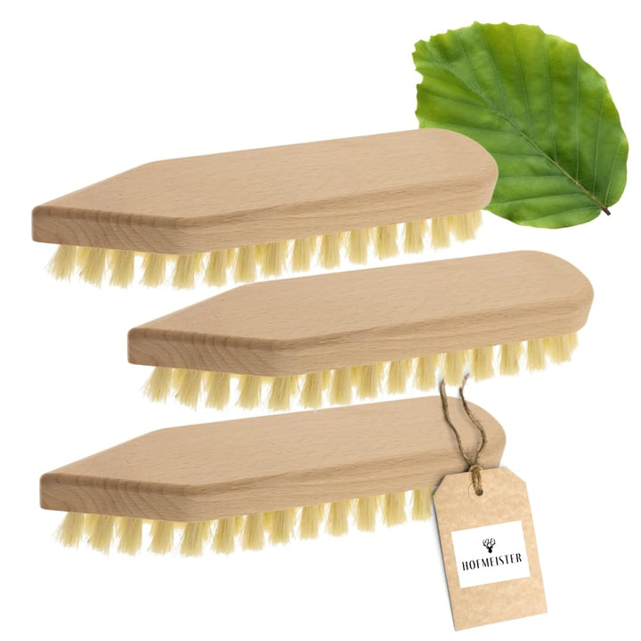 3X HOFMEISTER® Holz-Scheuerbürste, 21 cm, für Starke Verschmutzungen, stabile Fibre-Natur-Borste, ve