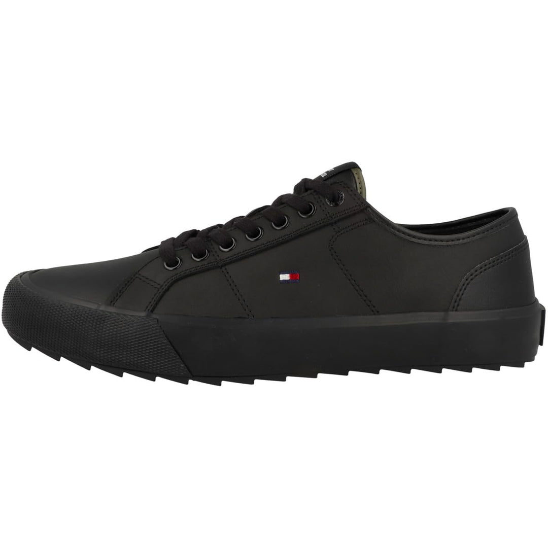 Tommy Hilfiger Herren Vulcanized Sneaker Cleated Schuhe 40 EU Triple Black, 40 EU Triple Black