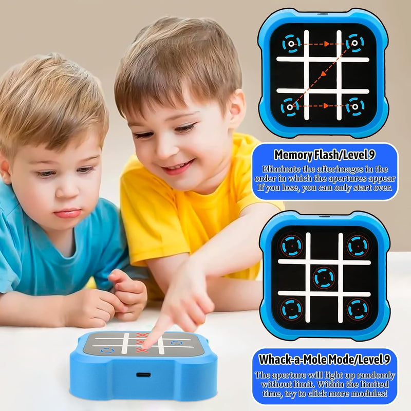 Tic Tac Toe Spiel, Tragbare 3-In-1-Puzzlespielkonsole, Tragbare Reisespiele für Bildung und Gedächtn