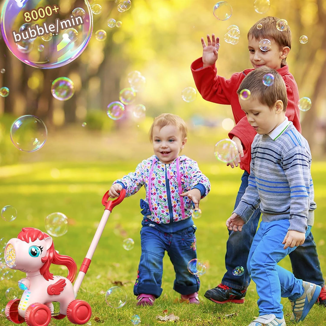 TOY PLAYER Pink Bubble Rasenmäher für Kleinkinder, Automatische Blasenmaschine für Kinder, Sommer Ou