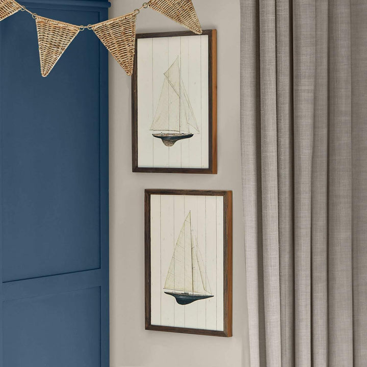 Loberon Wandbild 2er Set Lemoux, Maritime Segelschiff-Illustrationen, Ruhige Farbgebung, Ideal für K