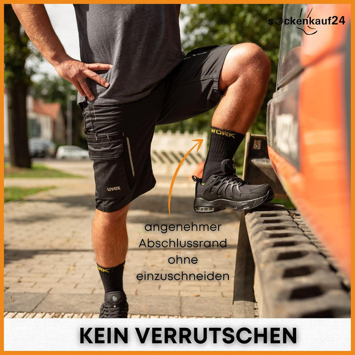 Herren Arbeitssocken (10 oder 20 Paar) WORK Socken Baumwolle 43-46 20 Paar | Schwarz, 43-46 20 Paar