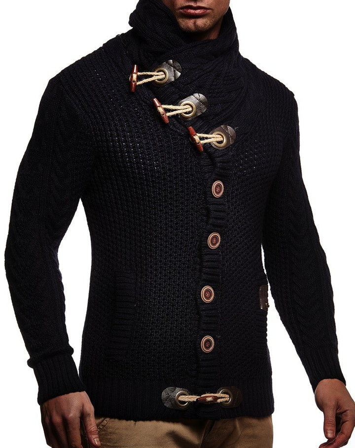 Leif Nelson Herren Strickjacke mit Knöpfen in Regular Fit, Männer Cardigan in Langarm Design, ideal