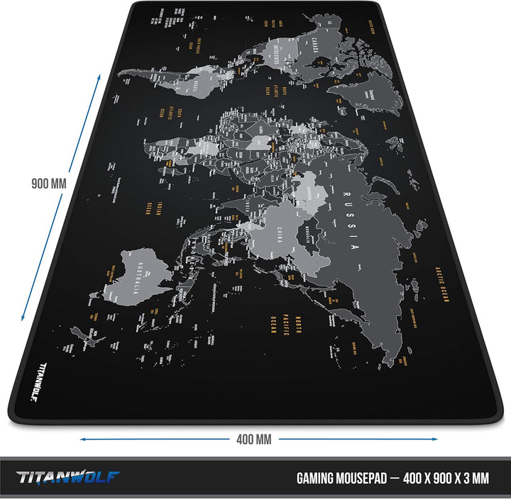 CSL-Computer TITANWOLF - XXL Mauspad Gaming Titanwolf 900x400 mm - Mousepad XXL Gaming Gross - Tisch