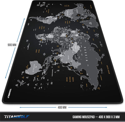 CSL-Computer TITANWOLF - XXL Mauspad Gaming Titanwolf 900x400 mm - Mousepad XXL Gaming Gross - Tisch