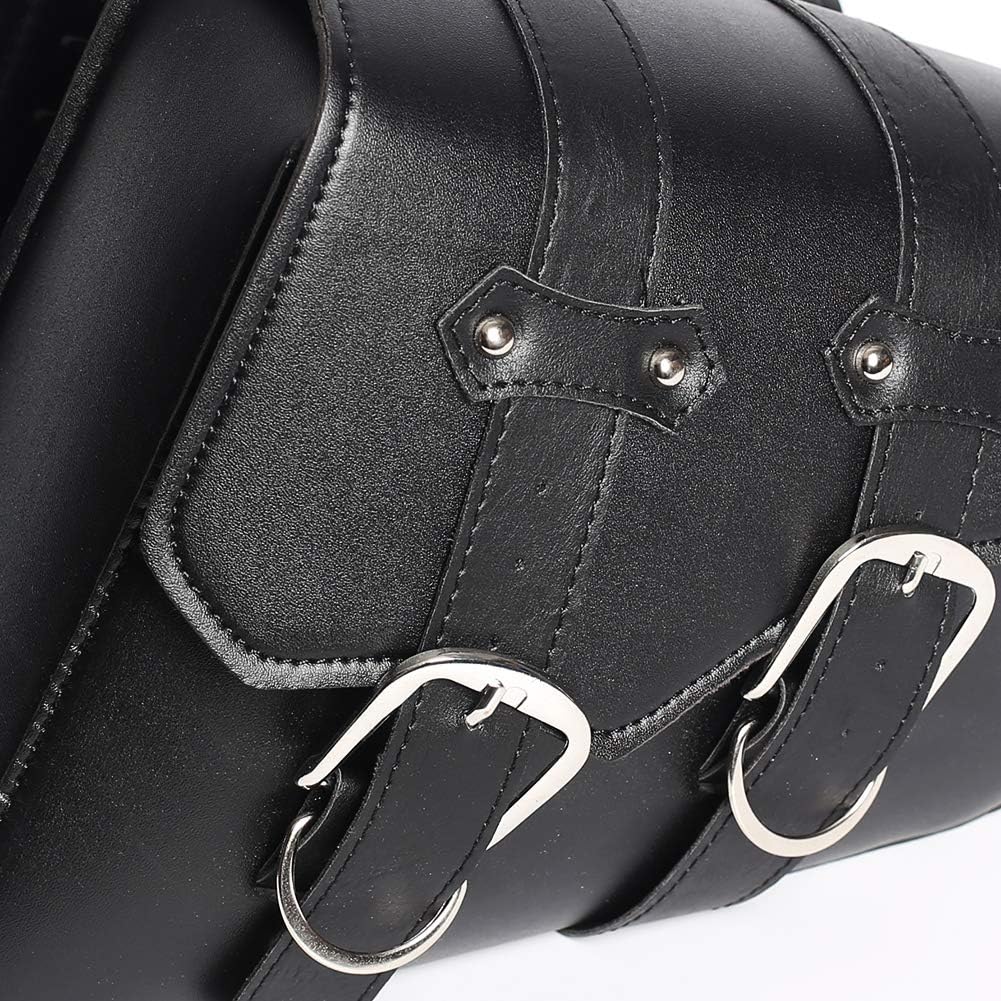 1 Paar Motorrad Satteltaschen Leder Abnehmba Wasserdichte Schwarz Universal für Harley Motorrad Satt