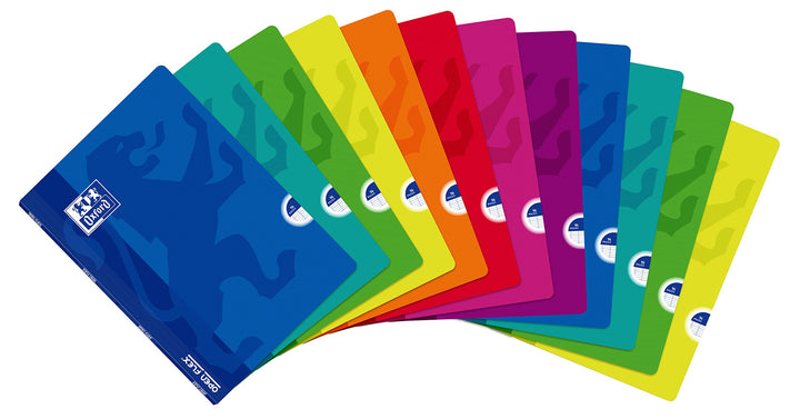 Oxford Notizbücher mit Kunststoffeinband, 10 Stück, A4, 48 Blatt, 1 horizontale Linie Notizbücher, 1