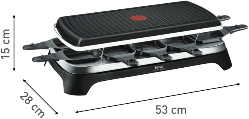 Tefal Raclette Ambiance RE4588 | für 10 Personen | inklusive Tischgrill-Funktion | Grillplatte antih