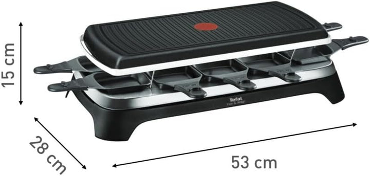 Tefal Raclette Ambiance RE4588 | für 10 Personen | inklusive Tischgrill-Funktion | Grillplatte antih