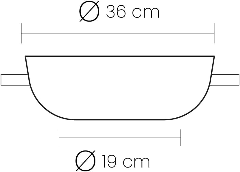 IBILI - Bratpfanne mit 2 Griffen Inducta, 36 cm, Aluminium, Anti-Haft, geeignet für Induktion 36 cms