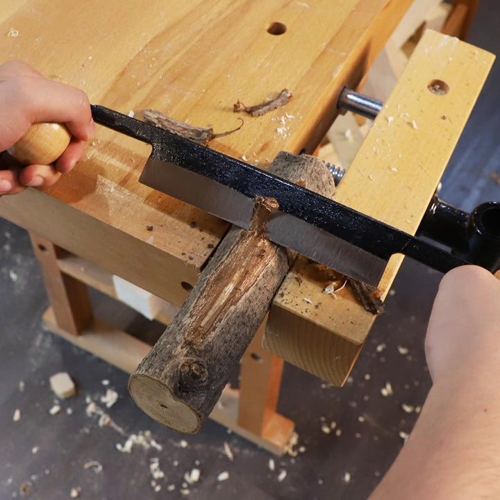 Zerodis Gerades Ziehmesser, Wolframstahl, Doppelter Holzgriff, Zimmerei-Ziehrasiermesser, Holz-Entri