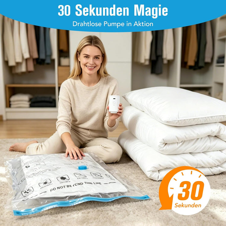 BoxLegend Vakuumbeutel für Kleidung Reise mit Vakuumpumpe, Vakuumbeutel 16 Stück (6x 40x50cm, 6x 40x