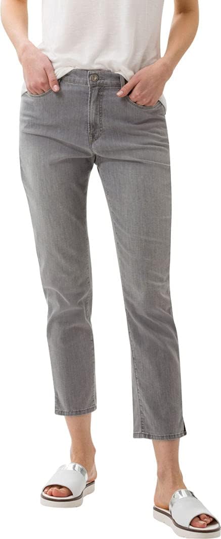 Brax Damen Jeans Style Mary S Ultralight Organic Cotton Verkürzt I 27W / 30L Used Light Grey, 27W /