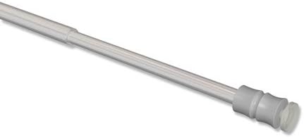 Interdeco Klemmstangen (2 Stück), Klemmfix Scheibenstangen mit Gummistopfen Silbergrau in 8/6 mm Ø,