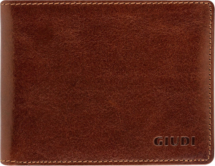Giudi Herren-Geldbörse, Rindsleder, Mittelgross, Braun, Braun