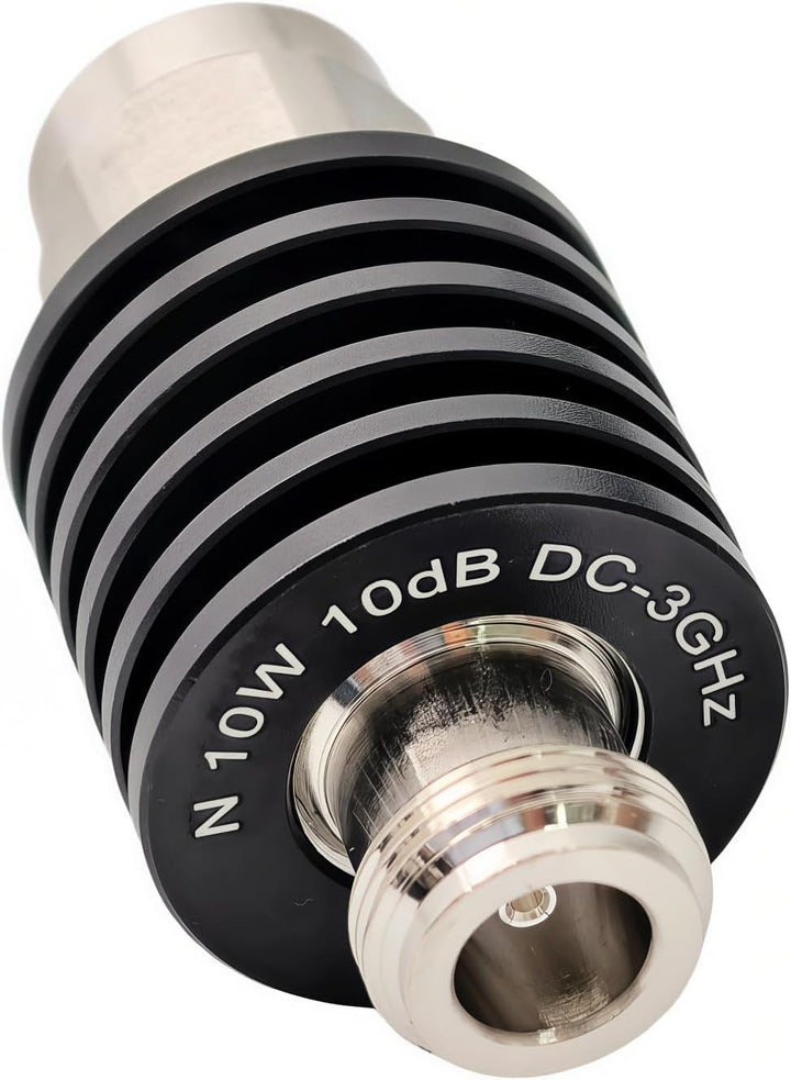 BECEN 10dB 10 Watt N fester Dämpfer - 10 W N-Anschluss 3 GHz RF-Dämpfer 50 Ohm Attenuator 10 dB, 10