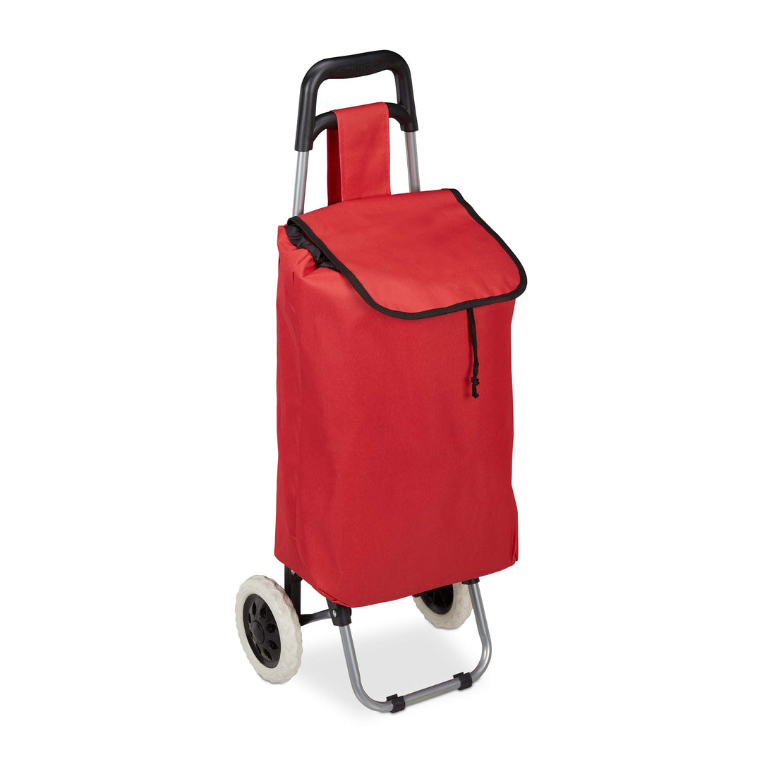 Relaxdays Einkaufstrolley klappbar, Abnehmbare Tasche 28 L, Einkaufswagen mit Rollen HxBxT: 92,5 x 4