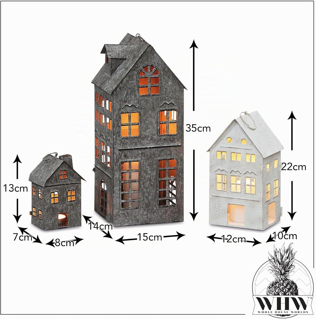 Boltze Laternen Set Firenza (Windlichter 3-teilig, stilvolles Design, Lichthaus, ohne Kerzen, Dekora
