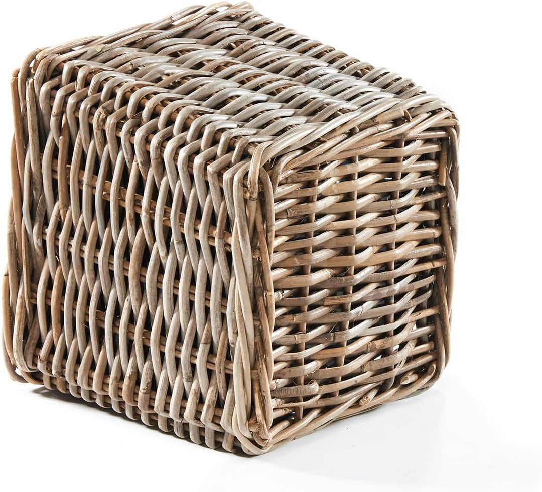 Kobolo Pflanzkorb Pflanzschale aus Rattan mit Folie in kubu Grey grau im 2er Set