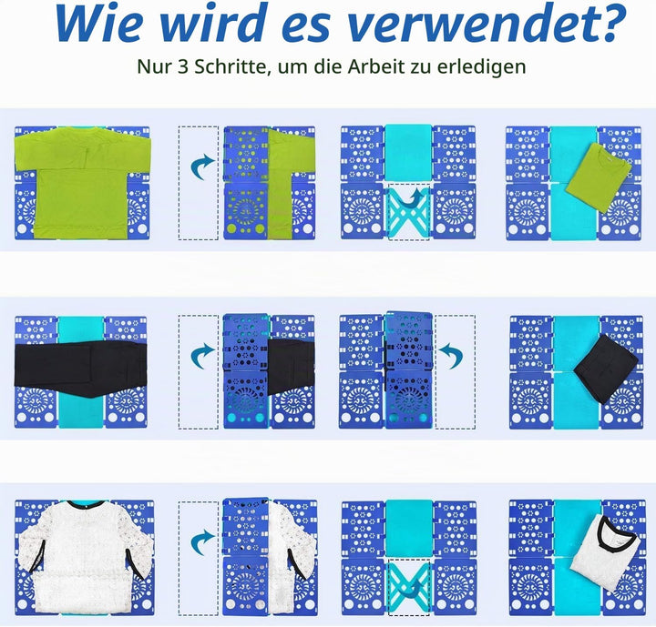 BoxLegend Verstelltbar Pollover Hosen Hemden Kinder- und Erwachsen-Faltbrett Falthilfe für Kleidung