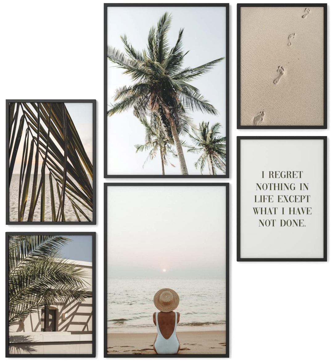 Papierschmiede® Mood Poster Set Coco Beach, Bilder Wohnzimmer Deko Schlafzimmer, 2x 30x40 cm und 4x