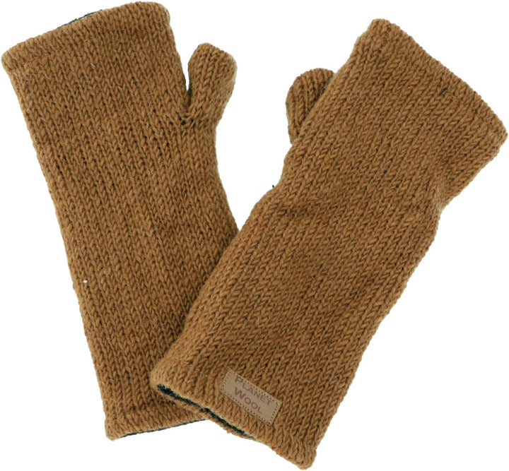 GURU SHOP Handgestrickte Pulswärmer, Handstulpen, Pulswärmer aus Nepal, Armstulpen, Herren/Damen Hel