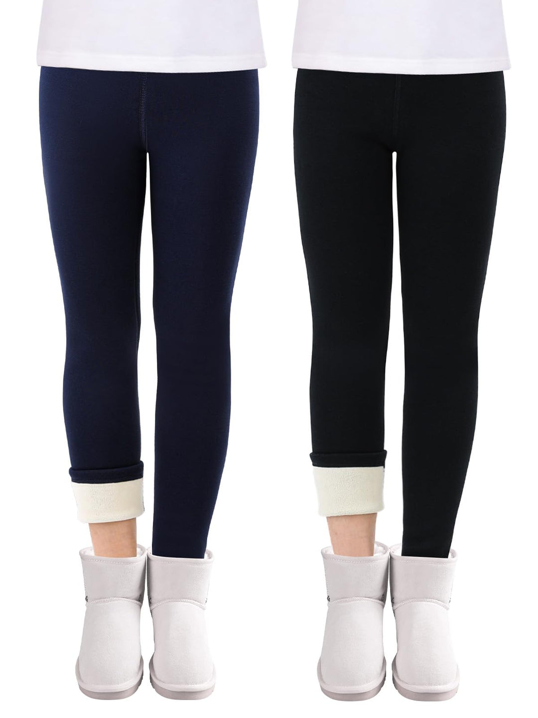 Soudittur Thermo Leggings Mädchen Dicke Gefütterte Thermo Leggings Winter Baumwolle Warm Thermohosen