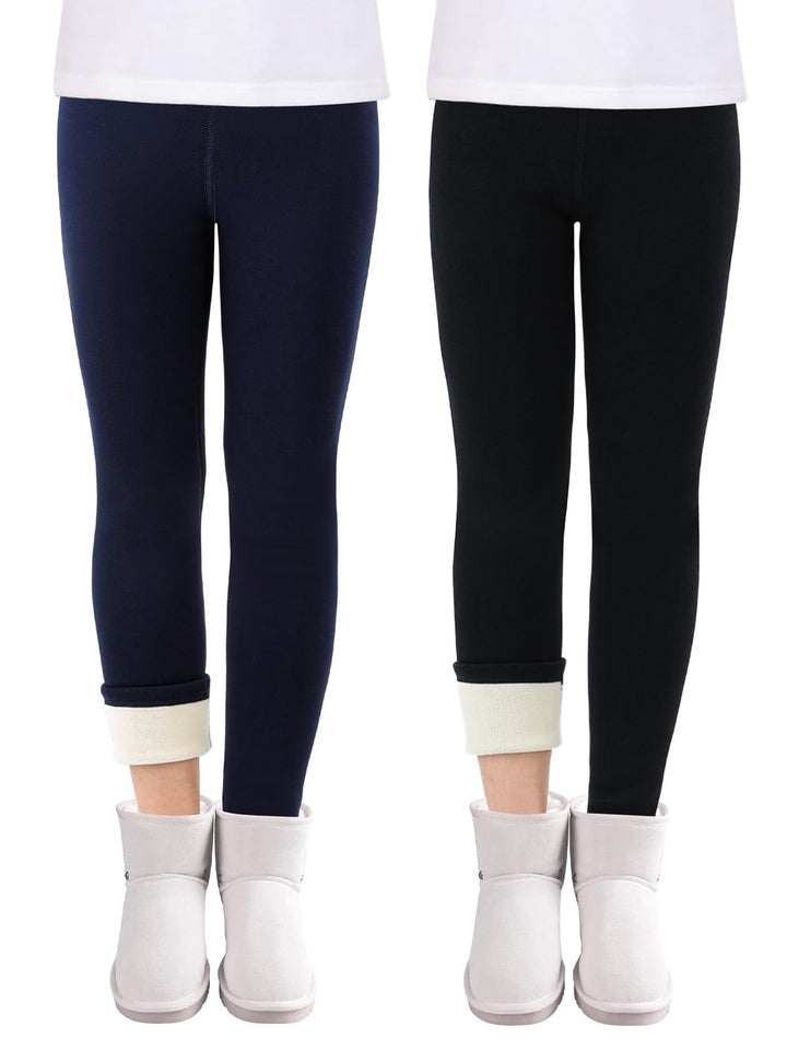 Soudittur Thermo Leggings Mädchen Dicke Gefütterte Thermo Leggings Winter Baumwolle Warm Thermohosen
