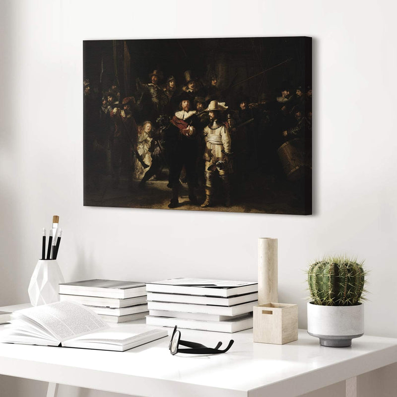 PICANOVA – Rembrandt – The Night Watch 60x40cm – Bild auf Leinwand – Premium Kunstdruck Auf 2cm Holz