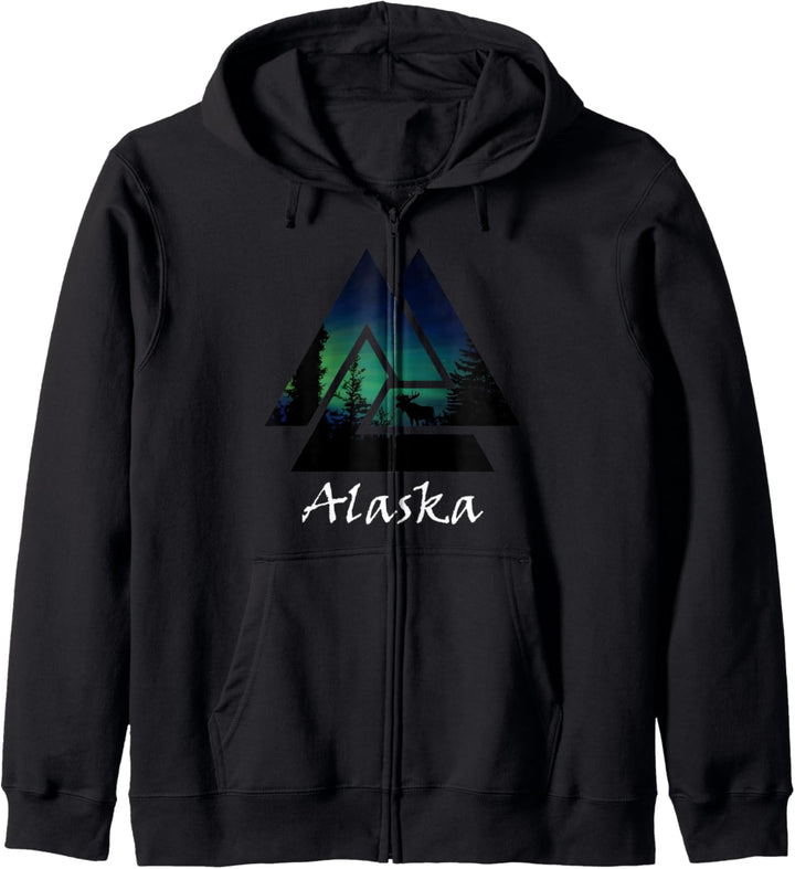 Alaska Yukon Elch-Dreieck T-Shirt, Alaska-Reisen Kapuzenjacke