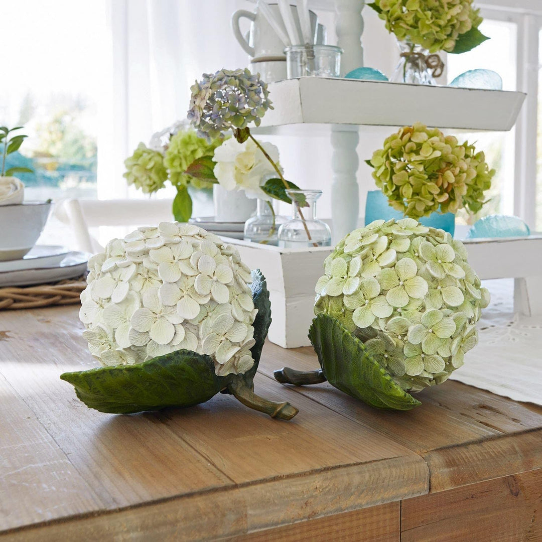 Loberon® Dekoblume 2er Set Hortensie, grün/weiss