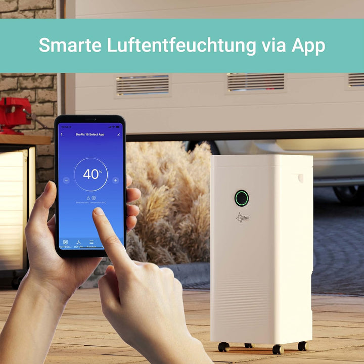 SUNTEC DryFix 16 select APP Luftentfeuchter – Für Räume bis 42 m2 bzw. 100 m3 – Entfeuchter mit App