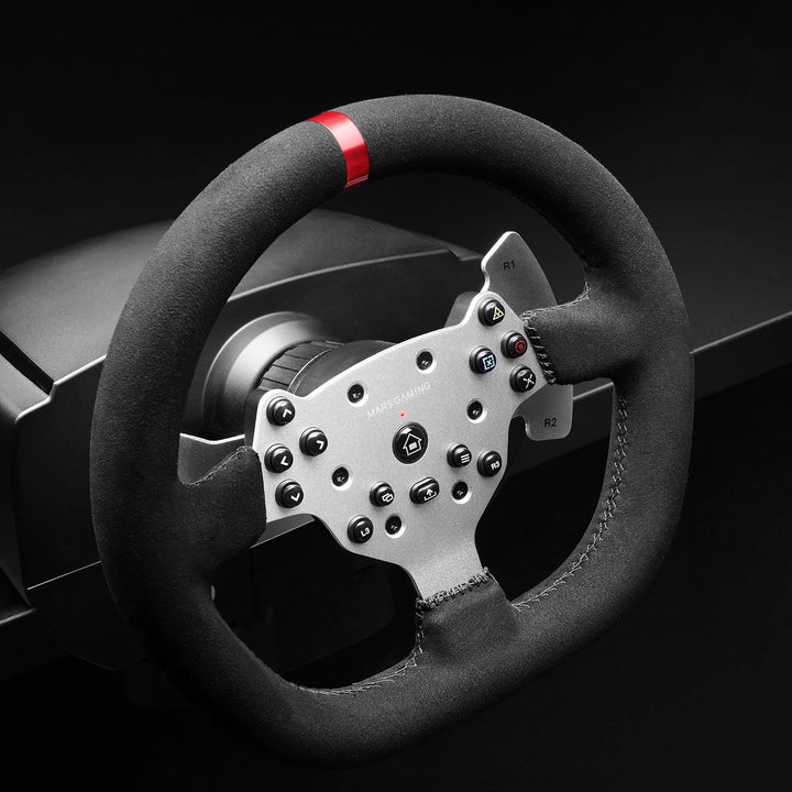 Mars Gaming MWH-RSX, SimRacing-Lenkrad Mit Force Feedback und Doppelmotor, Set mit 3 Pedalen Mit Pro