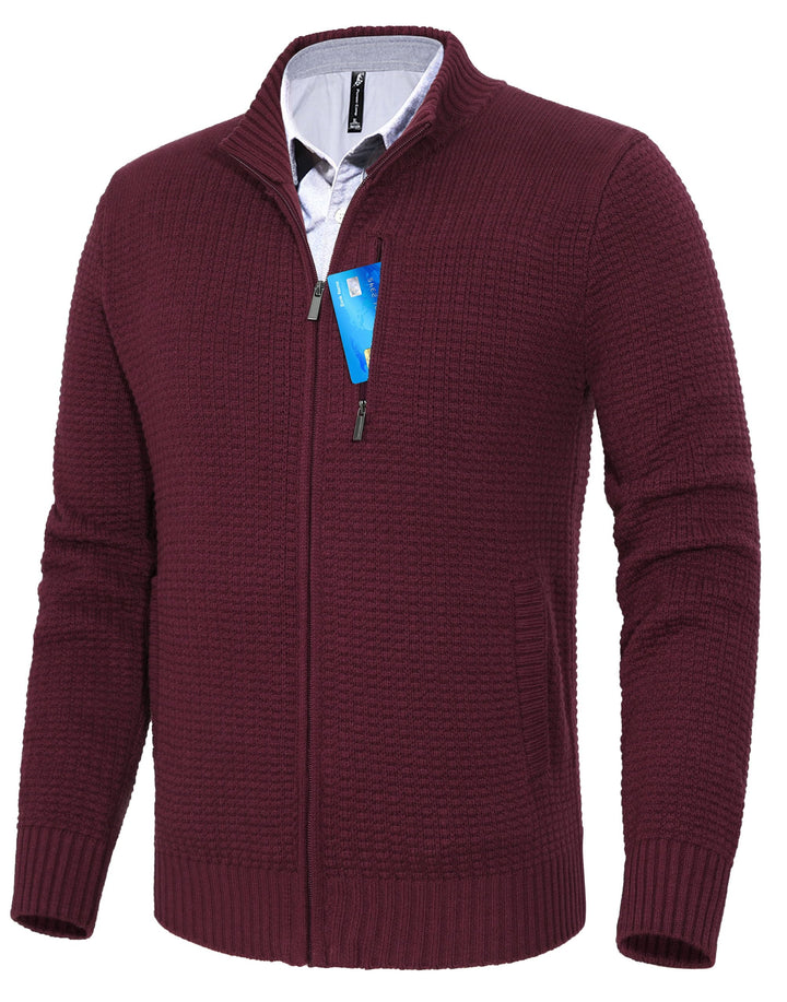 Pioneer Camp Herren Strickjacke Mit Reissverschluss Stehkragen Cardigan Herren Zip Sweaters Fein-Str