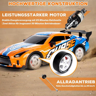 JONRRYIN Drift Ferngesteuertes Auto, RC Drift Car, 4WD Fernbedienung Rennwagen im Massstab 1:14 mit