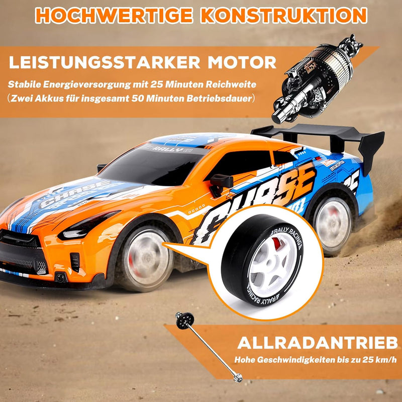 JONRRYIN Drift Ferngesteuertes Auto, RC Drift Car, 4WD Fernbedienung Rennwagen im Massstab 1:14 mit