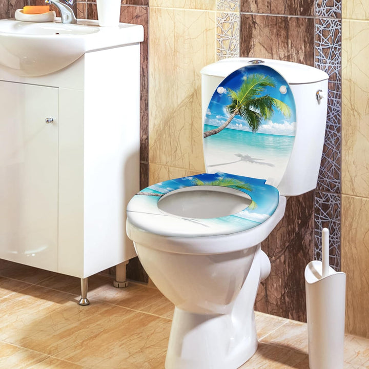 WC-Sitz Toilettendeckel mit Soft-Close, Duroplast & Edelstahl, Antistatisch & Antibakteriell, Abnehm