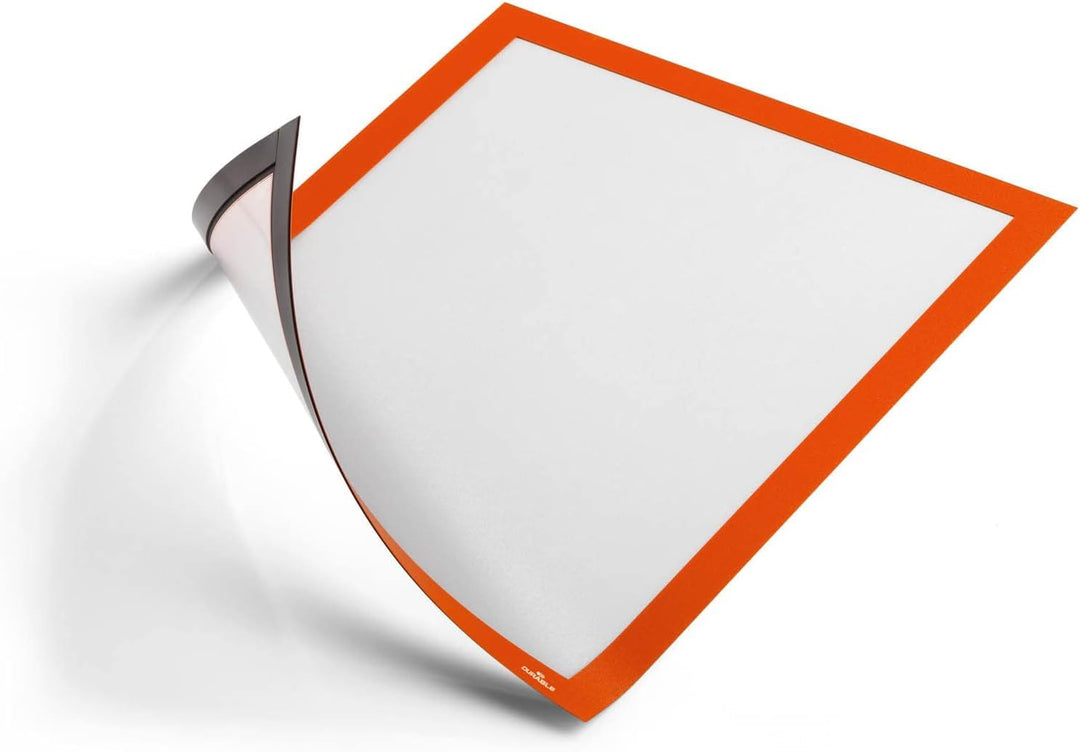 Durable Info-Rahmen Duraframe Magnetic (A4, Magnetrahmen für metallische Oberflächen) 5 Stück, orang