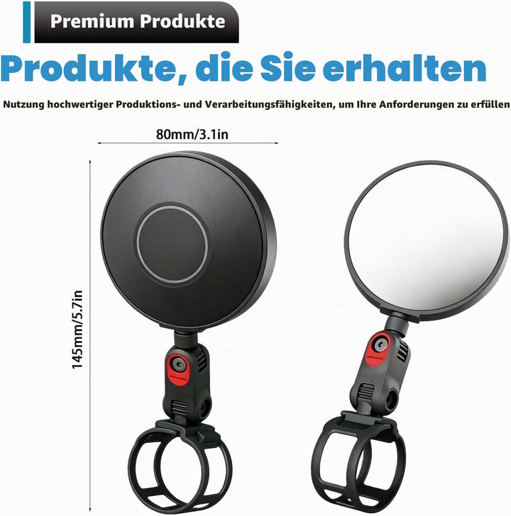 Scooter Rückspiegel Scooter, Einstellbarer Rückspiegel Für E-Scooter, Elektroroller-Zubehör, Kompati