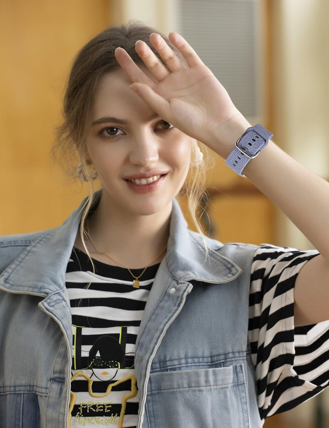TOYOUTHS 2 Stück Floral Gravierte Armband kompatibel mit Fitbit Versa 4/Versa 3/Sense 2/Sense Armban