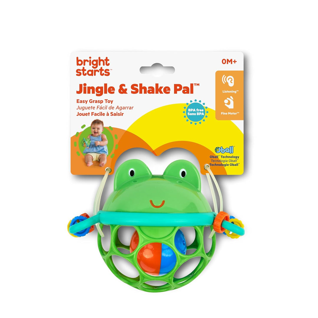 Bright Starts, Oball, Greifball mit Glockenball, Greifring und Schiebekugeln im flexiblen, leicht gr