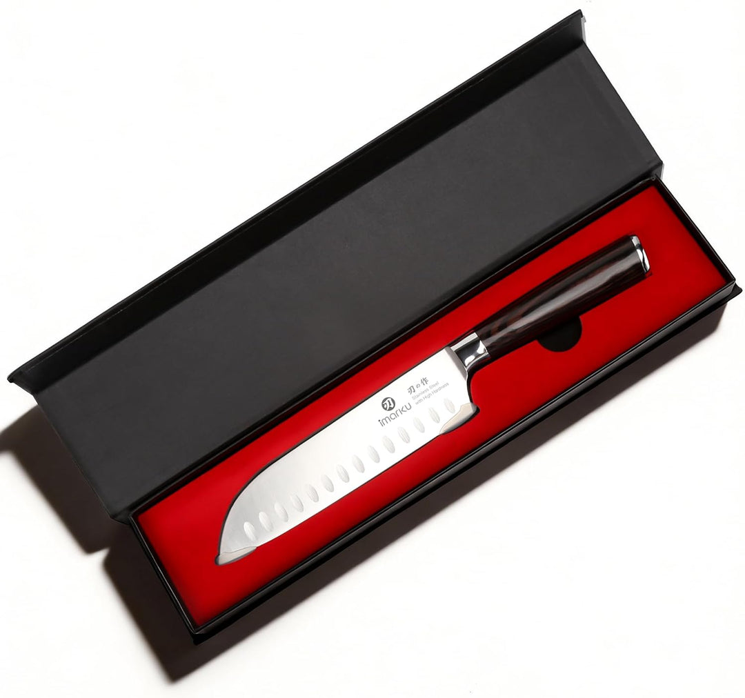 iMarku Antihaft Santoku Messer Profi Kochmesser [Ultra Scharfem] Japanisches Allzweck Küchenmesser [