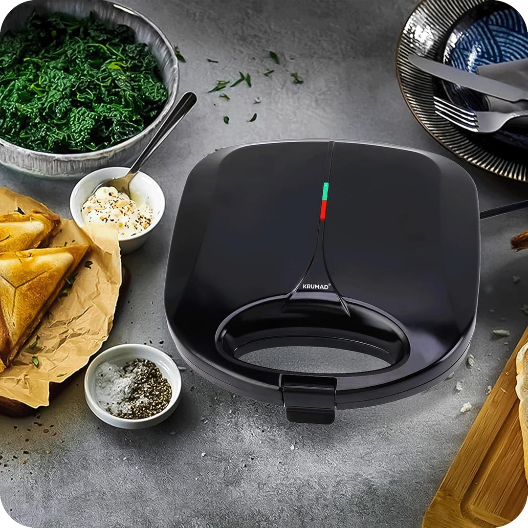 Sandwich Maker – 1000W Sandwich Toaster 2 Scheiben mit Antihaftbeschichtung, Wärmeisoliertem Griff &