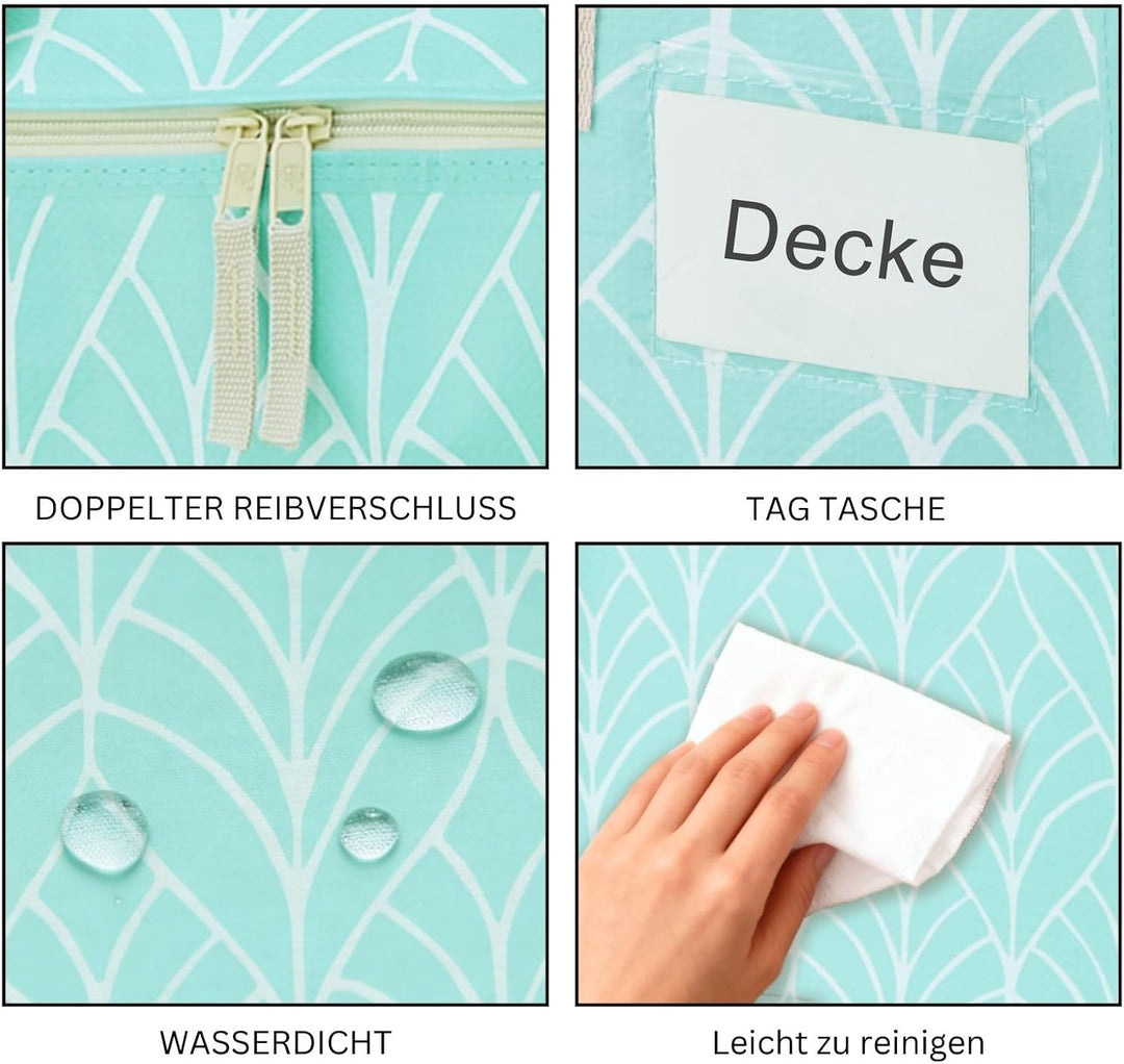 VENO 4 Stück Aufbewahrungstasche mit starke Griffe und Reissverschlüssen für Umzug, Camping, Kleider
