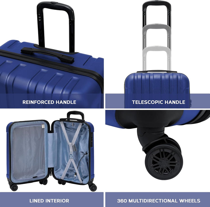 Flight Knight Premium Lightweight Suitcase - TSA-Schloss Mit USB-Anschluss - 8 Spinner-Rader - ABS-H